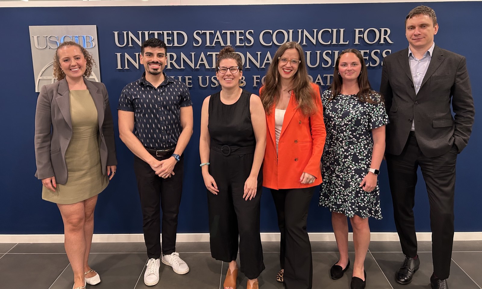 Corinne with senior staff from the U.S. Council for International Business after a workshop session